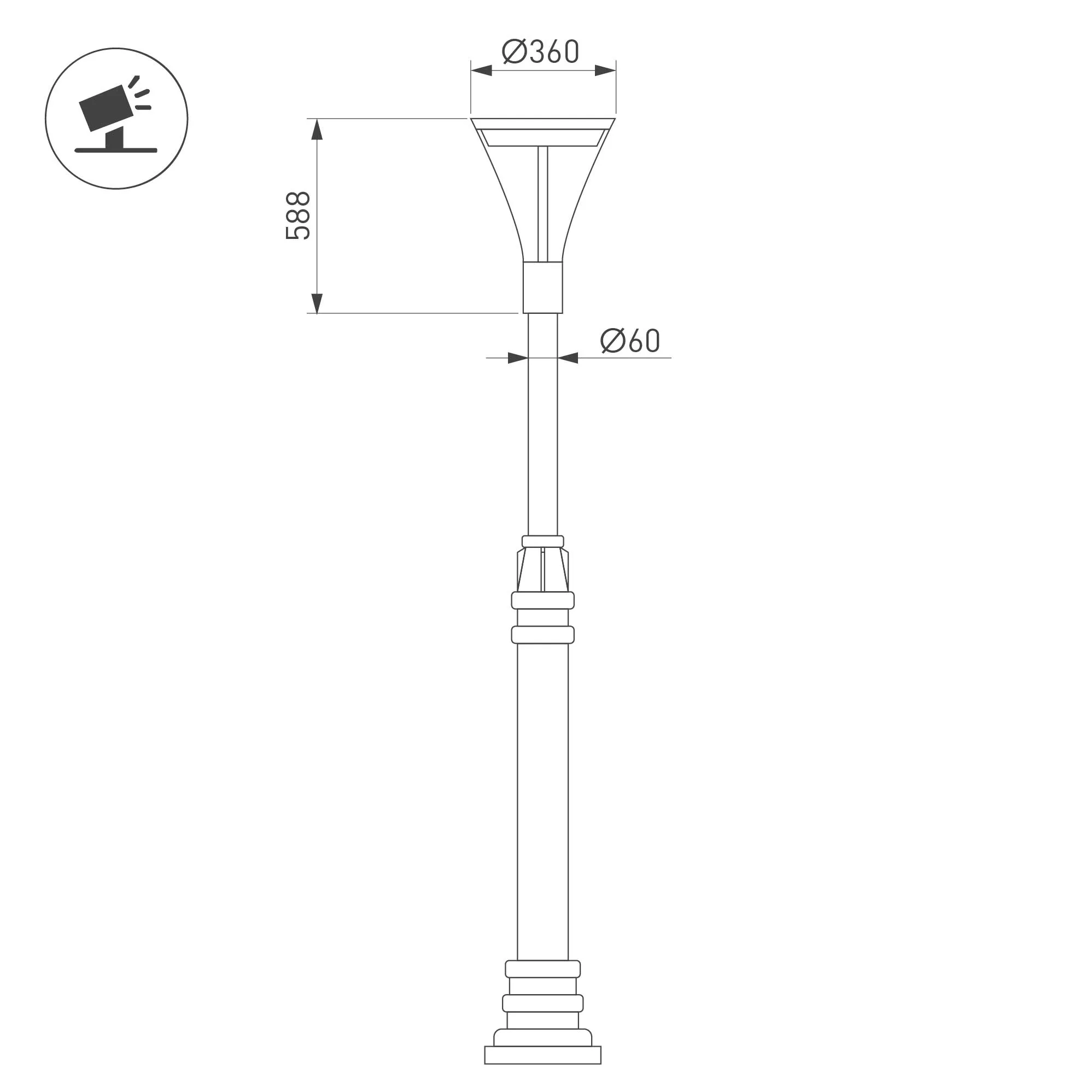 Светильник OXOR-LUMME-BUE-O - 360x588-35W Day4000 (BK, 120 deg, 230V) IP65 (Arlight, IP65 Металл, 3 года) - Изображение
