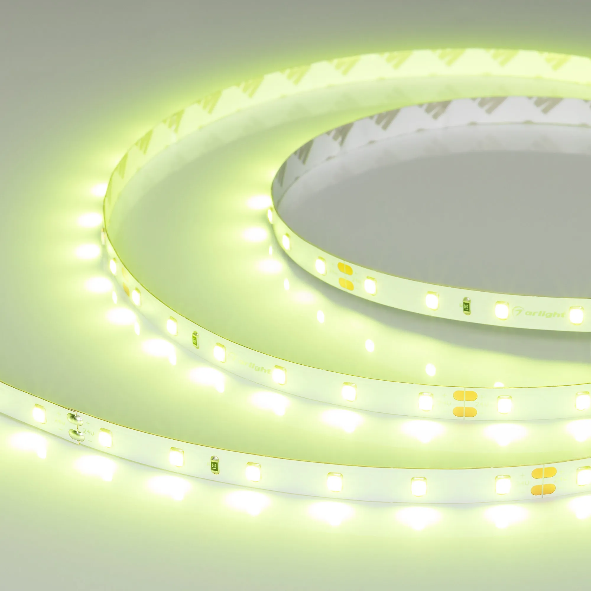 Лента RT-A60-8mm 24V Spring Green (4.8 W/m, IP20, 5m) (Arlight, -) - Изображение