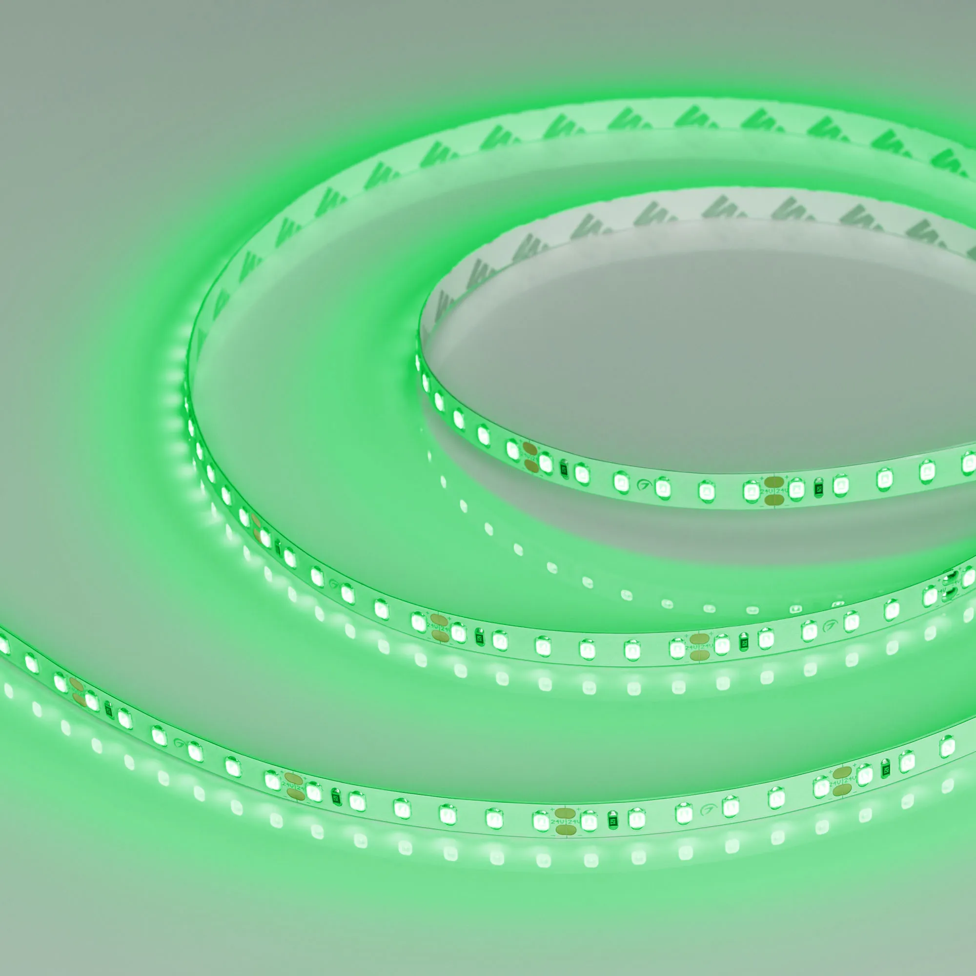Лента светодиодная RT-A120-8mm 24V Green(9.6 W/m, IP20, 2835, 5m) (Arlight, Открытый) - Изображение