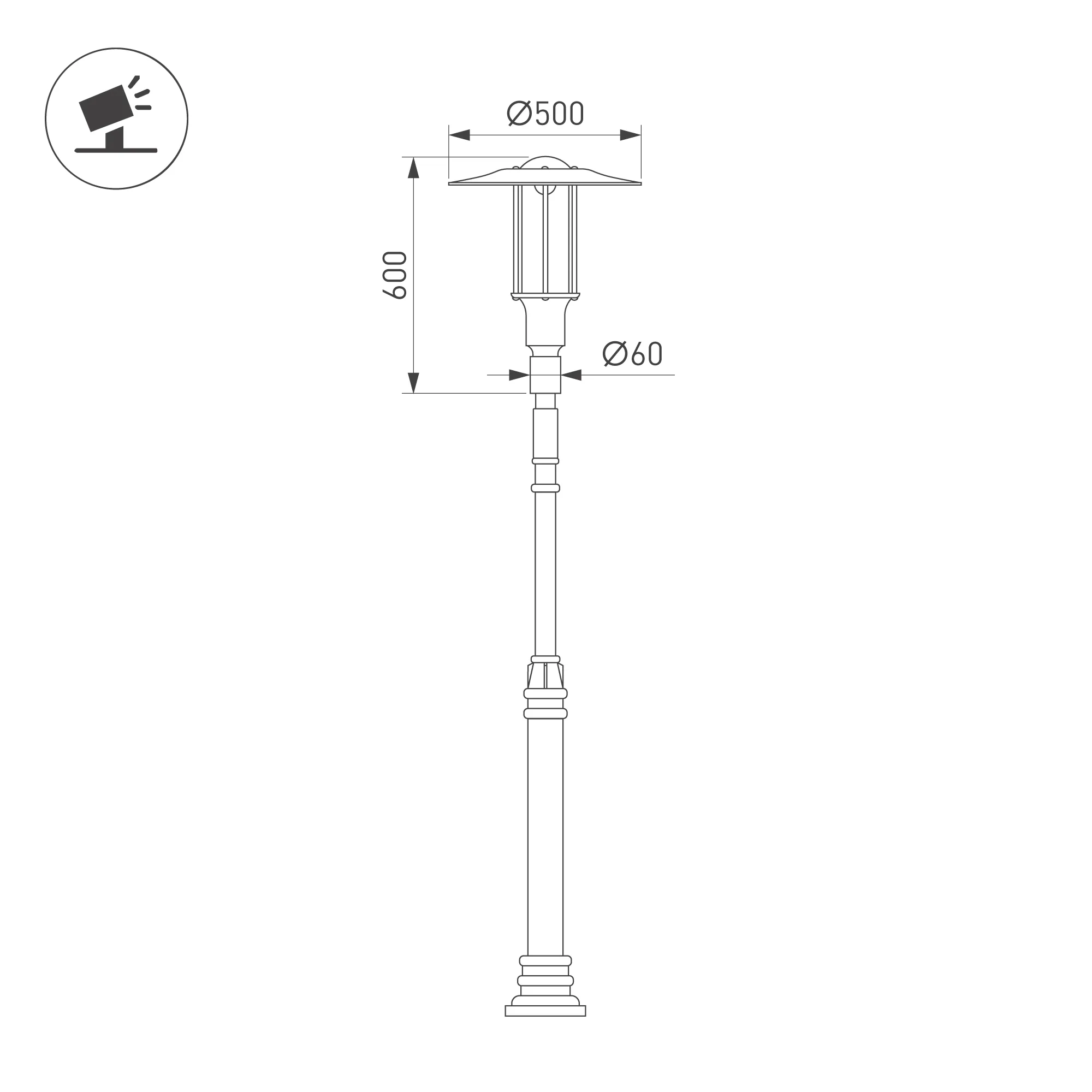 Светильник OXOR-SHADL-C-500x600-35W Day4000 (BK, 120 deg, 230V) IP65 Al (Arlight, IP65 Металл, 3 года) - Изображение