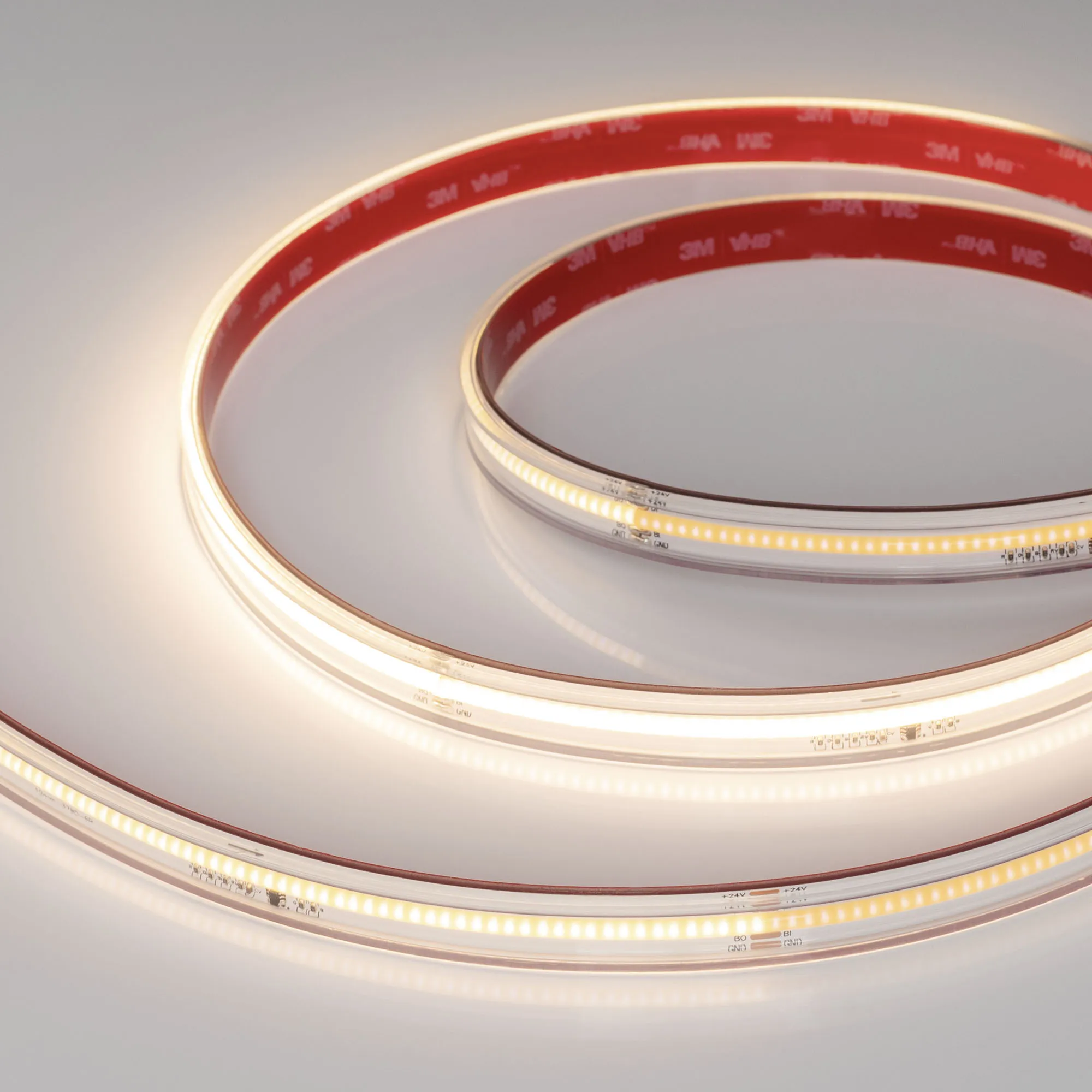 Лента светодиодная герметичная SPI-COB-PS-X378-14mm 24V Warm3000-PX63-BPT (7 W/m, IP67, 5m) (Arlight, бегущий огонь) - Изображение