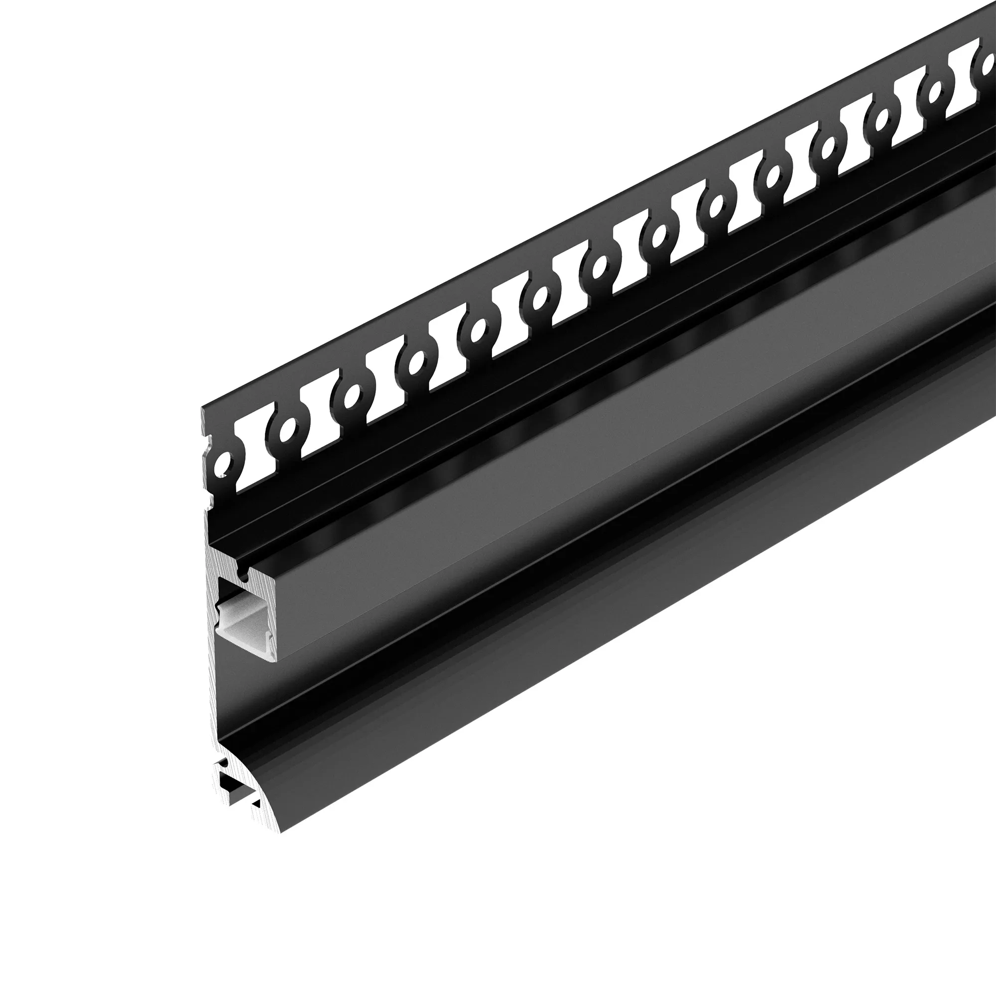 Профиль PLINTUS-FANTOM-L-2000 BLACK (Arlight, Алюминий) - Изображение
