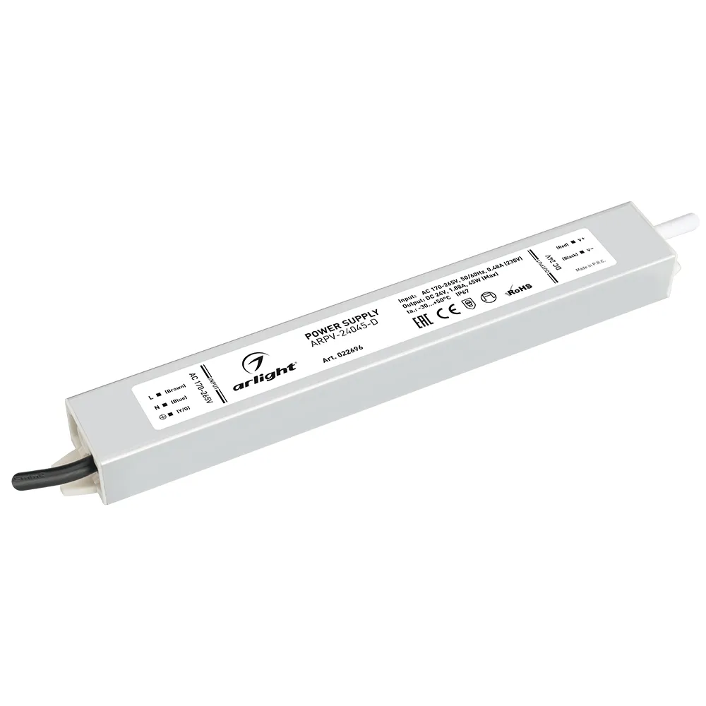Блок питания ARPV-24045-D (24V, 1.9A, 45W) (Arlight, IP67 Металл, 3 года) - Изображение