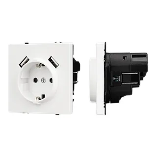 Механизм розетки с USB зарядкой SCT-NOBE-MUAA-SFPL-WH (230V, 16A) (Arlight, -) - Изображение