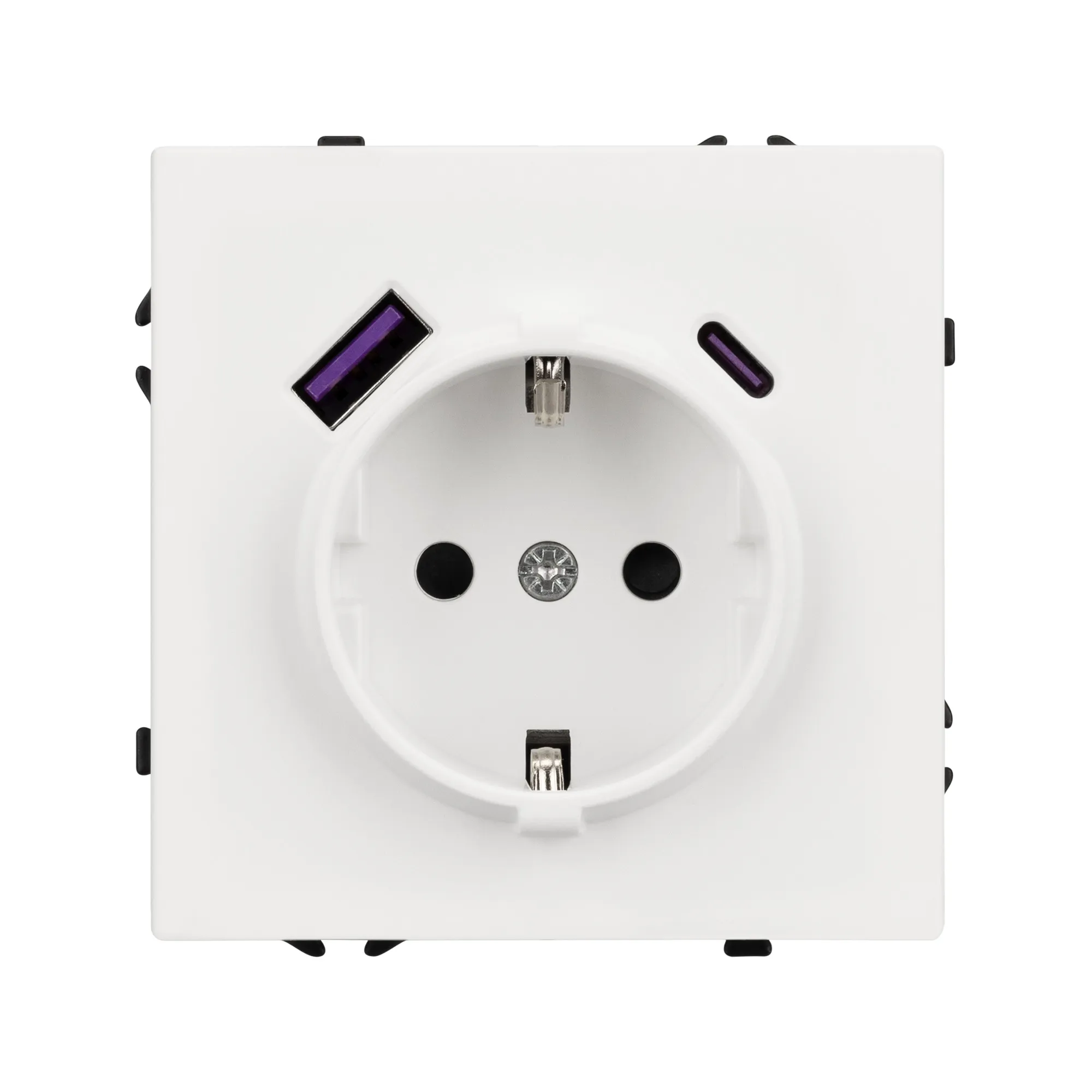 Механизм розетки с USB зарядкой SCT-NOBE-MUAC-SFPL-WH (230V, 16A) (Arlight, -) - Изображение